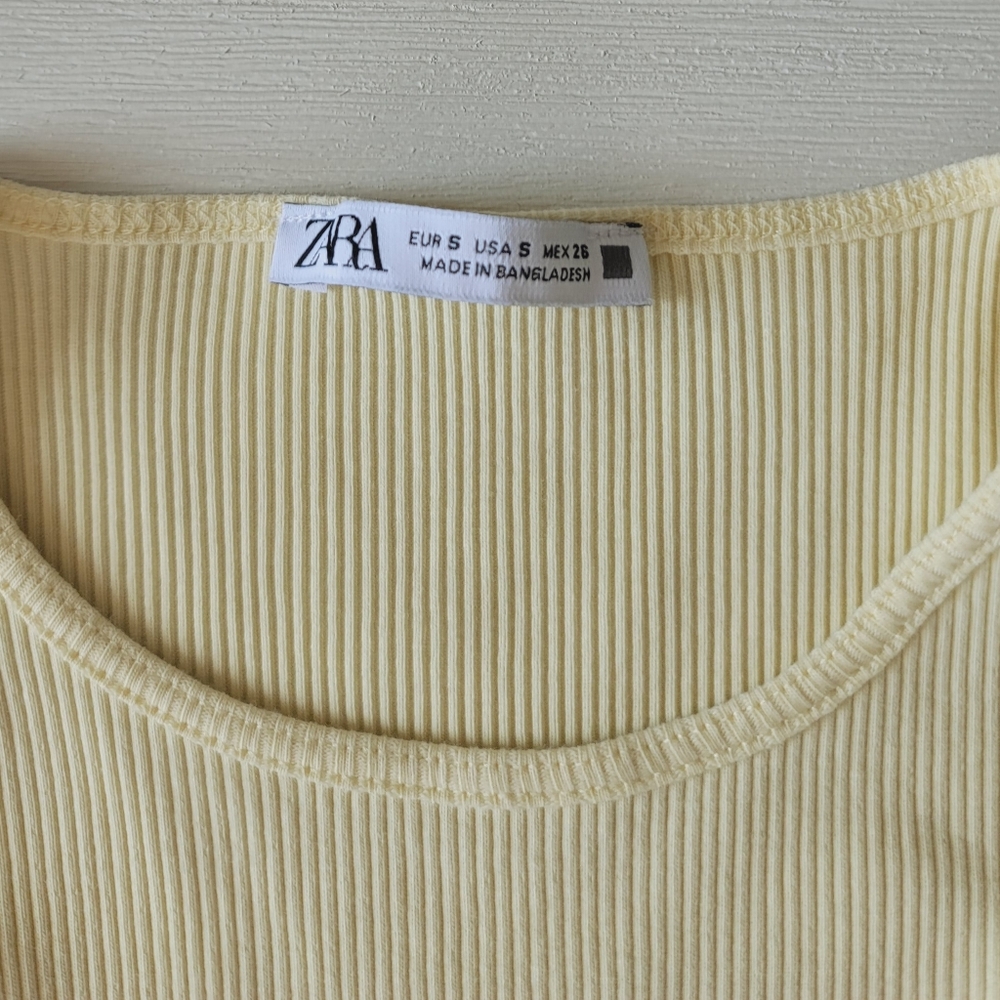Zara Ruffle Sleeve Ribbed Top - Picture 3 of 8
